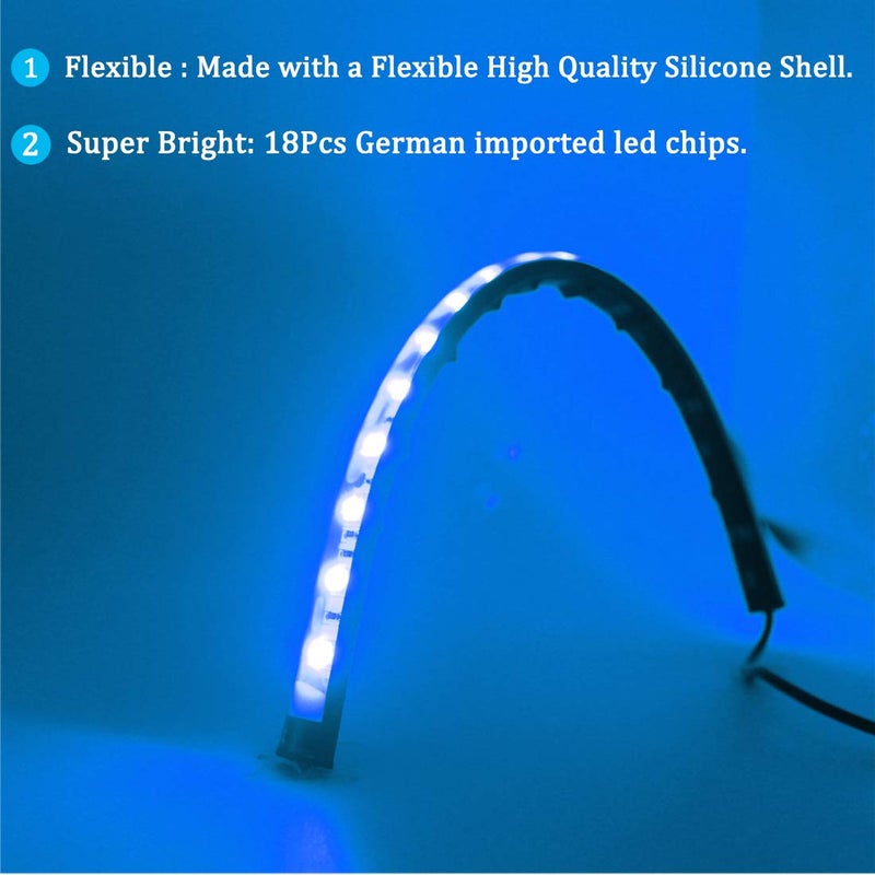 Botepon Navigation Lights for Boats led, Adhesive Install Boat Interior light, Deck Lights for Night Fishing, IP67 Waterproot for for Pontoon, Bass, Dinghy, Kayak Jon Boat, Blue - Image 3